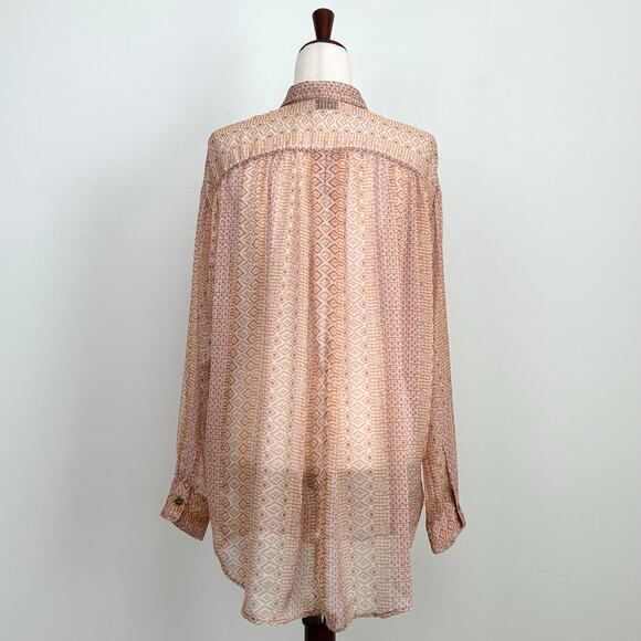 Forte Forte Italian Silk Mozaik Button-Up Orange My Shirt - Picture 7 of 9